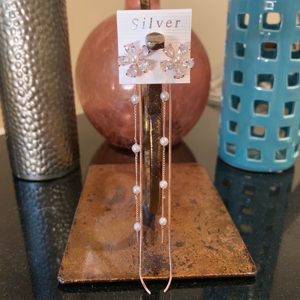 Korean Style Flower Pearls Earrings